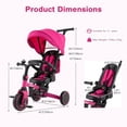 thumbnail image 3 of INFANS 9-in-1 Foldable Toddlers Tricycle, Converts Stroller to Balance Bike with Adjustable Push Handle, Canopy & Backrest, Pedal Conversion, Retractable Rear Wheels for 1-6 Years, 3 of 9