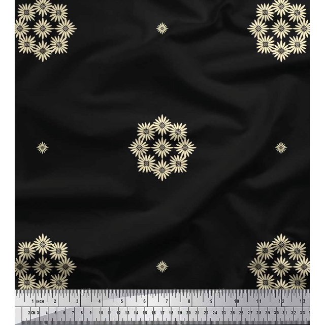 Soimoi Poly Georgette Fabric Artistic Floral Print Fabric by Yard 52 Inch Wide