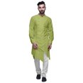 thumbnail image 1 of Atasi Solid Designer Long Kurta Shirt Asymmetric Cut Full Sleeve Kurta For Men-Small, 1 of 6