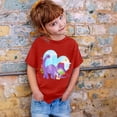 thumbnail image 2 of LUOGENLI T-Shirt pour Filles Garçon et Fille Mode Décontractée Imprimé Col Rond Ample Manche Courte T-Shirt Haut Maxi Hauts Ensemble Volant Rouge 8-9 Ans, 2 of 3