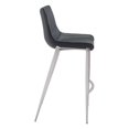 thumbnail image 3 of ZUO Magnus Bar Chair (Set of 2) Black & Silver, 3 of 6