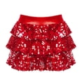 thumbnail image 1 of YONGHS Jupe Tutu à Paillettes pour Filles, Jupe de Danse à Volants, Robe de Ballet Rouge 6, 1 of 5