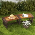 thumbnail image 2 of Outsunny Round Wooden Garden Tree Bench with Slatted Seat, Brown, 2 of 10