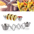 thumbnail image 2 of Mistaha Porte-Tacos Élégant en Acier Inoxydable Support de Taco avec 2 Tasses à Salade 1 Ensemble, 2 of 8