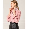 thumbnail image 2 of INSPIRE CHIC Veste en Denim Courte à Manches Longues Boutonnée pour Femme, 2 of 6