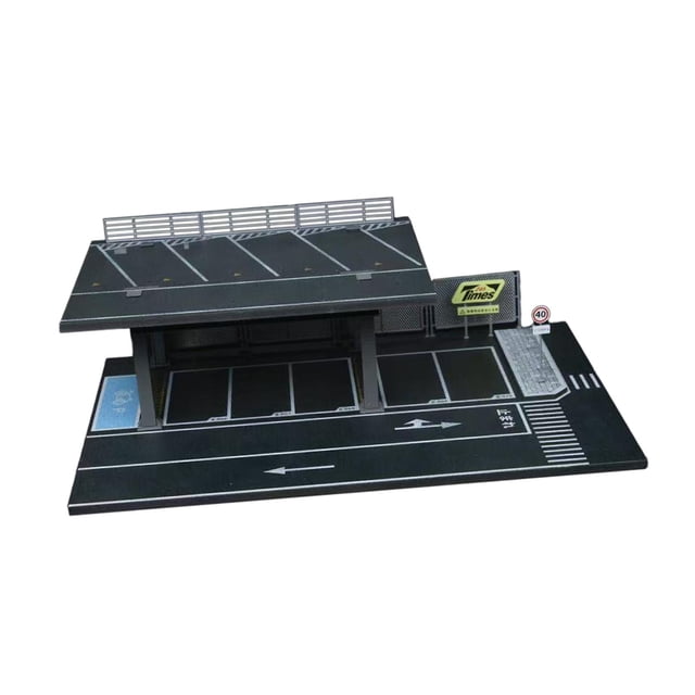 HILABEE 1/64 Voiture Miniature Moulée sous Pression Présentoir de Voiture Moulée sous Pression Diorama Scène de Stationnement Style Garage B