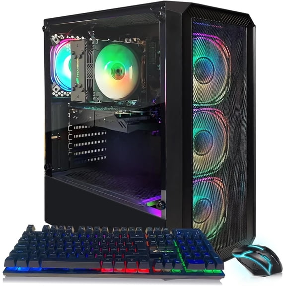 STGAubron Gaming PC Desktop, Intel Core i5-13400F up to 4.6G, GeForce RTX 3050 6G, 16G DDR4, 1T SSD, WiFi 6, BT 5.2, RGB Fan x 4, Windows 11 Home