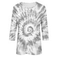 thumbnail image 5 of RXIRUCGD T-shirt à Col Rond Imprimé Mode 3/4 Manches pour Femme, Gris, Taille : M, 5 of 5