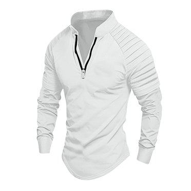 RXIRUCGD Chandail de Sport à Manches Longues à Fermeture à Glissière Uni pour Homme, Blanc, Taille : TG