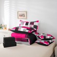 thumbnail image 4 of Erosebridal Geometric Stripe Bedding Queen Size,Rectangle Lines Comforter Sets with Sheets,Patchwork Decor,Reversible,Lightweight,7 Pieces, 4 of 5