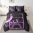thumbnail image 2 of YST Ensemble Douillette Golf 7 Pcs pour Ados, Format Double, Ensemble de Literie Sport (Parcours de Golf Noir Rose Vif, Réversible), 2 of 4
