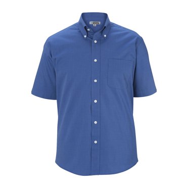 EDWARDS MEN'S PINPOINT OXFORD SHIRT - SHORT SLEEVE