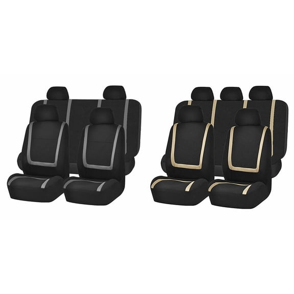 Car Seat Cover 9 Piece Set Front Seat Cover Four Seasons Universal black gray