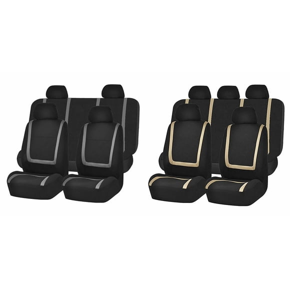 Car Seat Cover 9 Piece Set Front Seat Cover Four Seasons Universal black gray