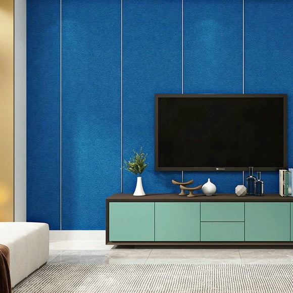 Firefly Hope 1 Roll 19.7"×39.4" 3D Texture Foam Cotton Peel and Stick Wallpaper, Waterproof Removable Tenant-Friendly Wall Decor for Living Room & Bedroom, Dark Blue