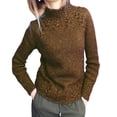 thumbnail image 2 of EGNMCR Chandail à Col Roulé pour Femmes, Chandails pour Femmes Femmes Manches Longues Couleur Demi-Col Montant Décontracté Ample Chandails Tricotés Femmes Chandail, 2 of 5