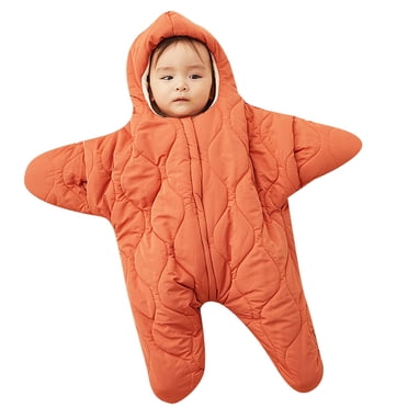 LYHaoo Combinaison de Neige Mignonne pour Bébés Garçons Nouveau-Nés Manteau d'Hiver pour Bébés Filles Vêtements pour Tout-Petits Manteau Tendance Orange Tailles 6-9 Mois
