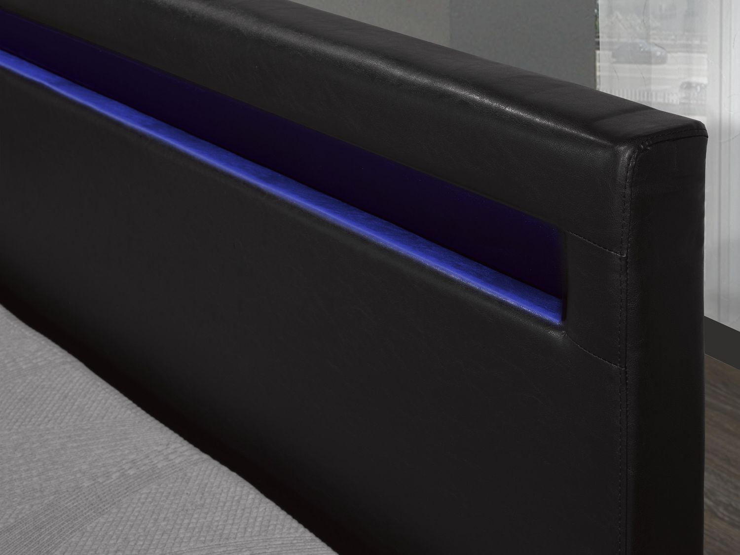 Lit plateforme double Dhara, noir
