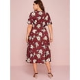 thumbnail image 2 of U.Vomade Women's Plus Size Dress Floral Button Dress, 2 of 6