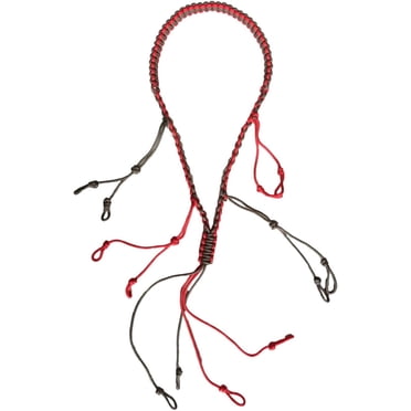 GUGULUZA Duck Call Lanyard with 550LB Paracord Secures 5 Call - Adjustable Loops – Premium Military Grade Nylon Braided Game Call Lanyard for Goose Calls, Predator, Deer or Dog Whistle (Red)