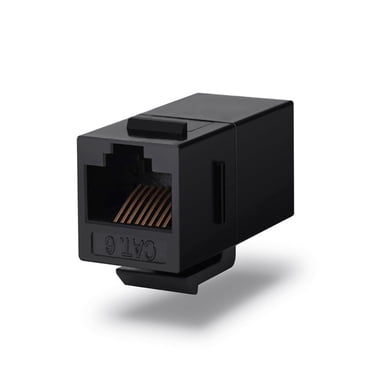 axGear CAT6 Inline Coupler Keystone RJ45 Female to Female Snap-In Jack Insert - Black