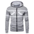 thumbnail image 1 of Cardigan à Capuche à Fermeture à Glissière Imprimé Faon de Noël pour Hommes, 1 of 3