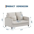 thumbnail image 2 of Bingirl 51.9-Inch Beige Chenille Loveseat Sofa for Reading, 2 of 7