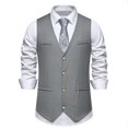 thumbnail image 2 of Qertyioot Independence Day Men Solid Fashion Retro Have Pockets Button V-neck Tanks Tops Blouse, 2 of 10