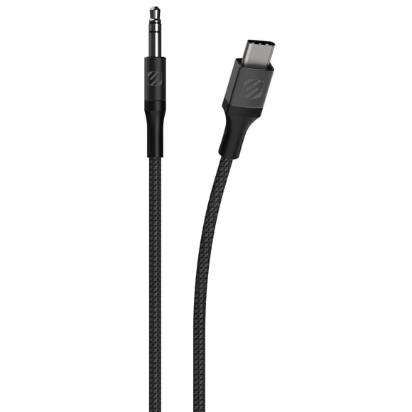 Scosche CAUXB4-SP 3.5mm AUX to USB-C Braided Audio Cable 4-ft