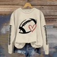 thumbnail image 2 of Chandails à Col Rond à Manches Longues, Chandail Confortable et Chic pour Femmes, Chandail Ample à Manches Longues pour Femmes, Chandail à Imprimé Graphique de Football Sans Capuche, Haut Blouse, 2 of 4