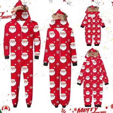 Horkkom Pyjamas de Noël pour la Famille, Imprimé du Père Noël, Grenouillère de Noël, Pyjama pour Fête des Fêtes, Pyjamas de Noël pour Hommes, Femmes, Enfants, Tout-Petits, TG