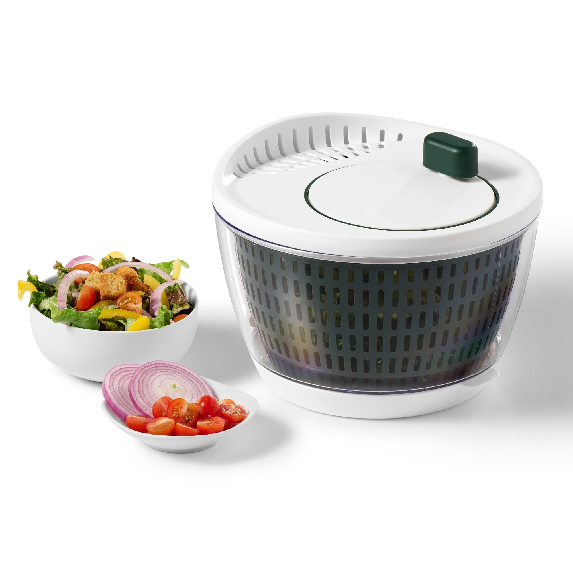 Starfrit Salad Spinner 3.3L Capacity, Removable Base for 2 Ways to Use, in Sink or on Countertop, Basket Doubles as Colander, Bowl Can Be Used for Serving