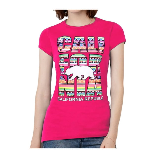 T-Shirt Tribal à Manches Courtes pour Femmes California Republic - Rose Vif - Très Grand