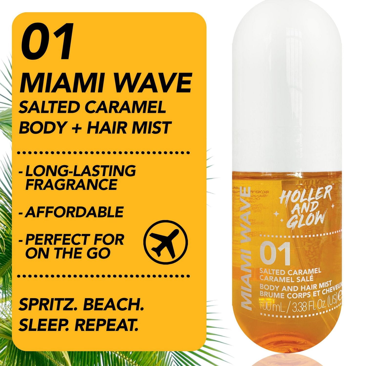 Holler & Glow Miami Wave Salted Caramel Body & Hair Mist