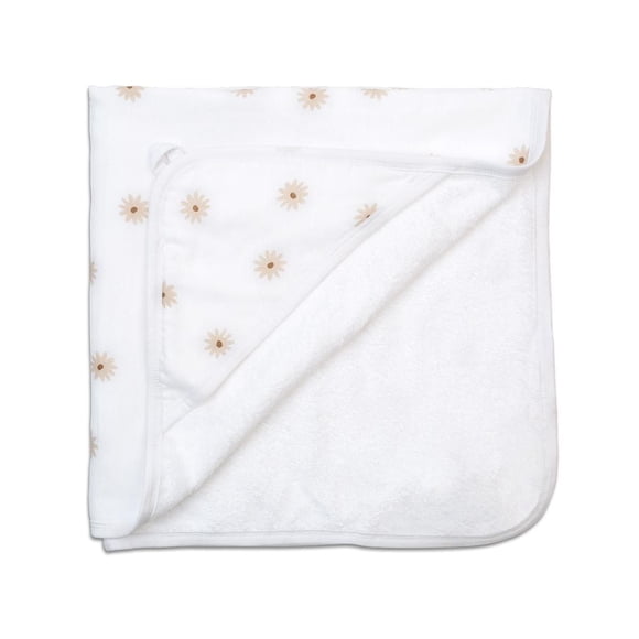 Lulujo - Nouveau-né, bébé, tout-petit - Serviette à capuche - Mousseline de coton et tissu éponge - marguerites