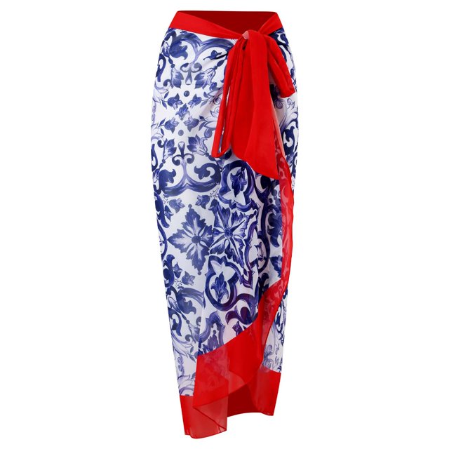 Nouvelle Robe de Plage Aguichant Imprimée Rétro Maillot de Bain Jupe Longue Tenue de Fête Tenue de Plage Été