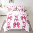 thumbnail image 2 of Erosebridal Kawaii Bowknot Bedding Queen Size,Cartoon Sheep Rabbit Bedding Sets Queen Size,Floral Decor,Reversible,Lightweight,7pcs, 2 of 5