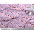 thumbnail image 2 of Soimoi Purple Heavy Canvas Fabric Cedar Tree & Fox Animal Decor Fabric Printed Yard 58 Inch Wide, 2 of 5