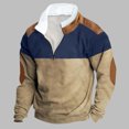 thumbnail image 2 of Rbaofujie Chandail à Col Rond pour Hommes Mode Hommes Hiver Fermeture Éclair Hauts Décontractés Manches Longues Chandail à Col en V Chandails de Course pour Hommes, 2 of 3