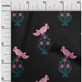 thumbnail image 1 of oneOone Cotton Silk Fabric Leaves|Bird & Floral Block Print Fabric BTY 42 Inch Wide, 1 of 4
