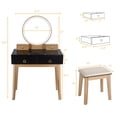 thumbnail image 2 of Costway Vanity Makeup Table Touch Screen 3 Lighting Modes Dressing Table Set Black and Gold, 2 of 10