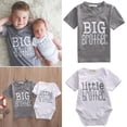 thumbnail image 1 of Summer Tops Matching Gray Big Brother T-shirt Tee / White Little Brother Romper, 1 of 5