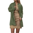 thumbnail image 3 of Yuyuzo Manteau pour Femmes Mi-Long à Col Montant Vestes Blazer d'Affaires Décontractées Automne Hiver Pardessus Uni avec Poches, 3 of 7