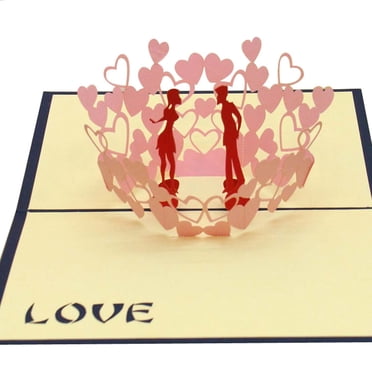 LSLJS Valentines Day Gifts, Valentine's Day Card Paper Carving Paper Greeting Card Blessing Card, Gift Cards