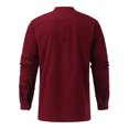thumbnail image 3 of Chemises Hommes Mode Rétro Couleur Unie Col en Dentelle Chemise Décontractée Ample, 3 of 4