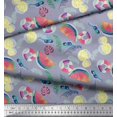 thumbnail image 2 of Soimoi Rayon Fabric Fruits,Swim Ring & Goggles Summer Designs Printed Craft Fabric by The Yard 56 Inch Wide, 2 of 3