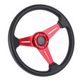 thumbnail image 1 of Universal Racing Steering Wheel, 14Inch 6 Bolt Anti Slip PU and Aluminum Gaming Steering Wheel with Horn Button for Racing / Car Sim Driving / JDM Sports Racing Steering Wheel, 1 of 7