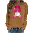 thumbnail image 2 of Jsaierl Chandails en Molleton Cancer du Sein Femmes Sensibilisation au Cancer Hauts T-Shirts Graphiques Léopard Manches Longues Col Rond Pull Cadeaux Inspirants pour Survivante du Cancer, 2 of 5
