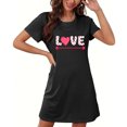 thumbnail image 4 of Amzcrzy Pyjamas pour Femmes Mode Imprimé Cœur Valentines Day Robe Décontractée Confortable à Manches Courtes Chemises de Nuit pour Femmes Valentines Day Cadeaux, 4 of 5