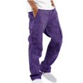 thumbnail image 2 of Pantalon Cargo Décontracté pour Hommes à Taille Élastique, Coupe Ample, Léger, Style Workwear, à Enfiler, avec Multiples Poches, 2 of 9